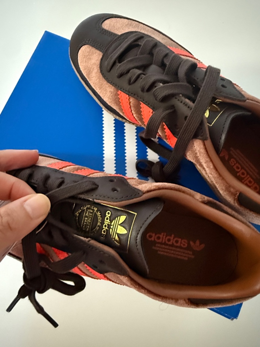 adidas Samba Sneakers Brown with Coral Stripes - never worn! - Picture 10 of 10